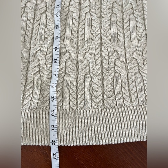 (S) Zara Women’s Cable Knit Sweater Turtleneck Cream Oversized - Picture 7 of 8